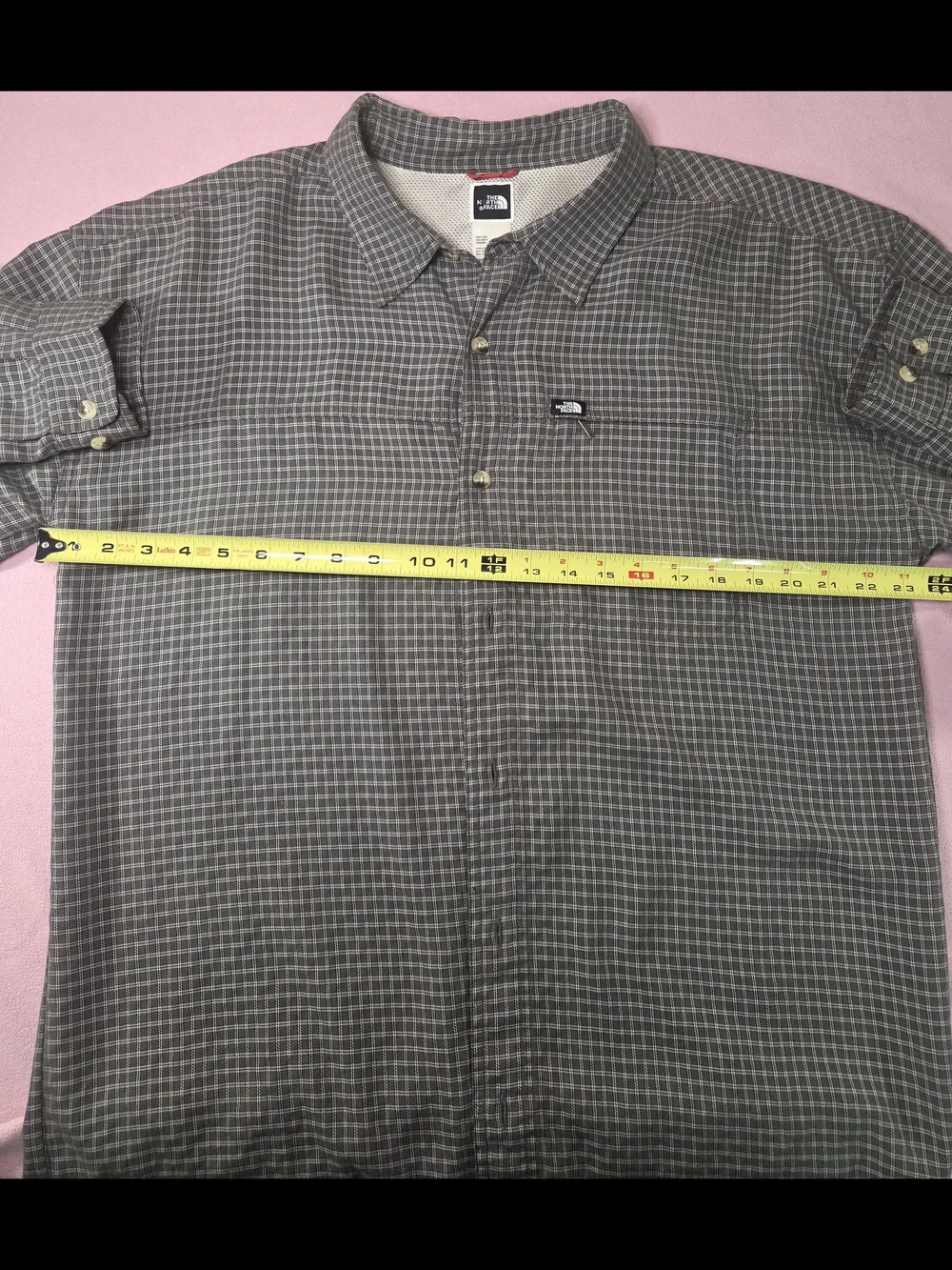 The North Face Men's Gray Check Button-Down Shirt